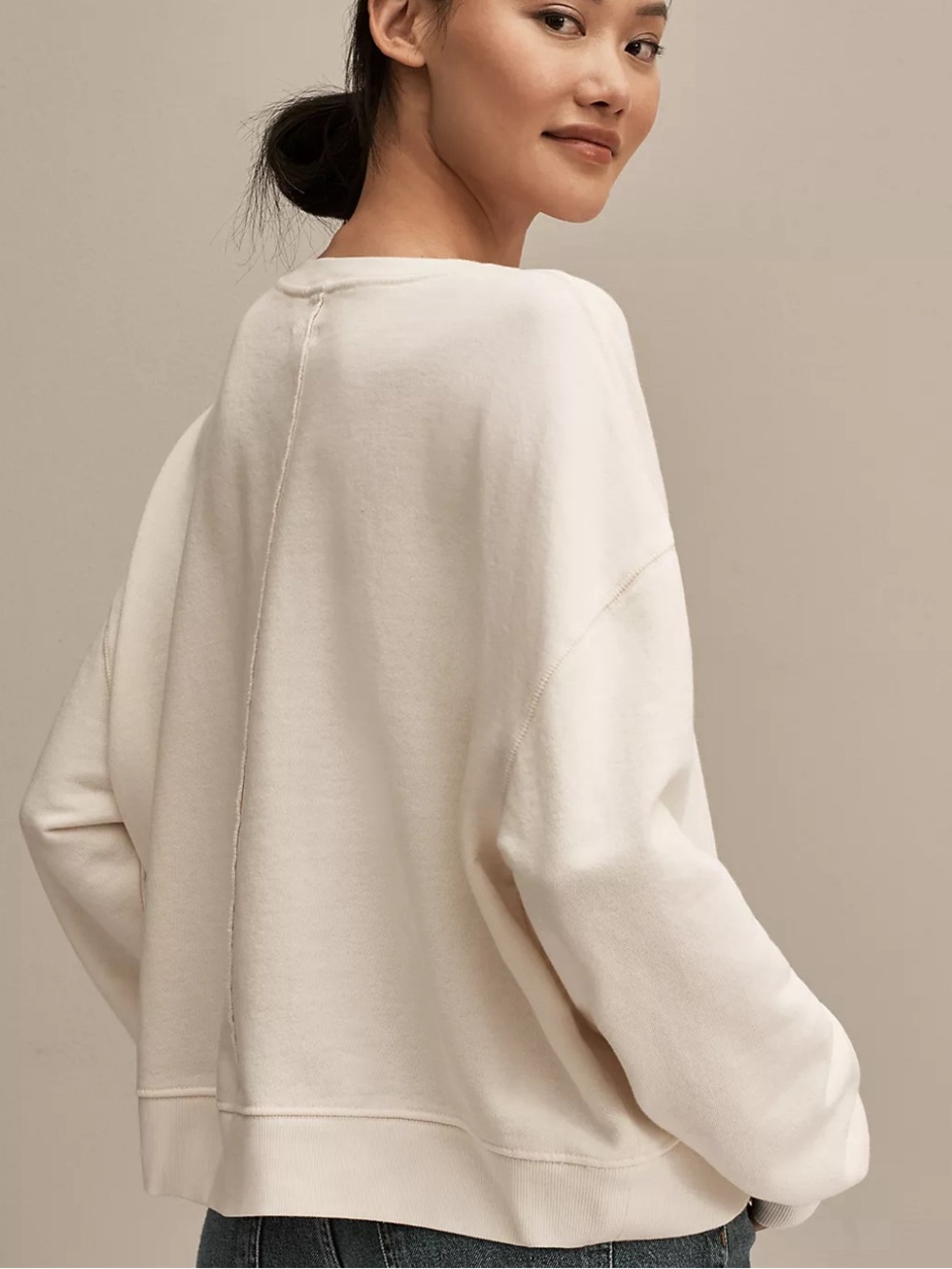 Anthropologie Pilcro Embroidered Crewneck Sweatshirt Oversized Sz X-Large- EUC - Picture 2 of 15